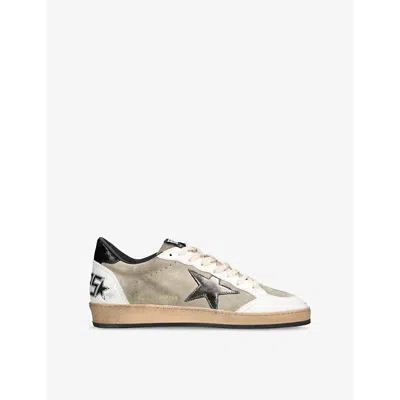 Golden Goose Mens Ball Star Leather Low-top Trainers Grey Mixed