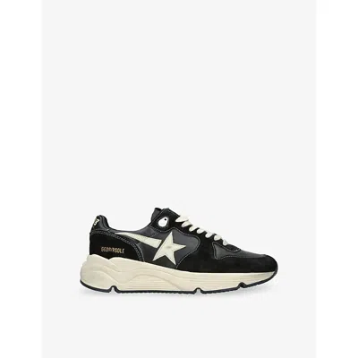 GOLDEN GOOSE MENS BLK/WHITE RUNNING SOLE LEATHER LOW-TOP TRAINERS EUR 42 / 8 UK