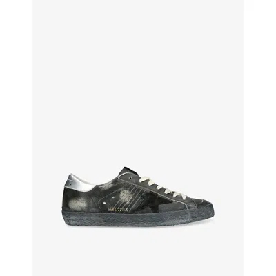 Golden Goose Mens  Super Star Branded Suede Low-top Trainers In Brown/oth
