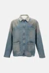 Golden Goose 'mackenzie' Denim Jacket Featuring Faded Effect