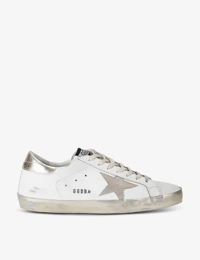 GOLDEN GOOSE MENS GOLDEN GOOSE SUPER-STAR LOGO-EMBELLISHED LEATHER LOW-TOP TRAINERS