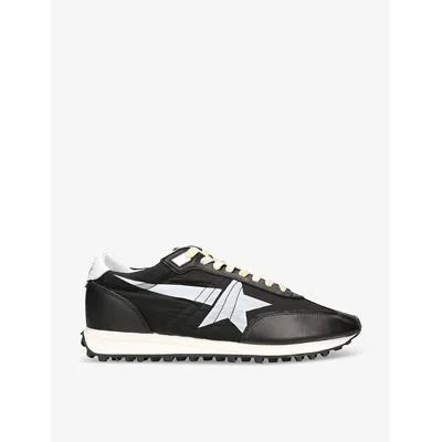 Golden Goose Mens  Marathon Runner Leather And Mesh Low-top Trainers In Blk/white
