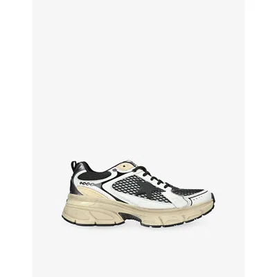 GOLDEN GOOSE MENS BLK/GREY MEN'S LIGHTSTAR LEATHER AND MESH LOW-TOP TRAINERS EUR 46 / 12 UK