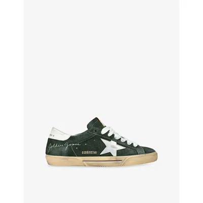 Golden Goose Mens Green Comb Men's Super-star Suede Trainers Eur 46 / 12 Uk