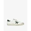 Golden Goose Super-star White Low Top Sneakers With Embossed Logo And Contrasting Heel Tab In Leather Man In White