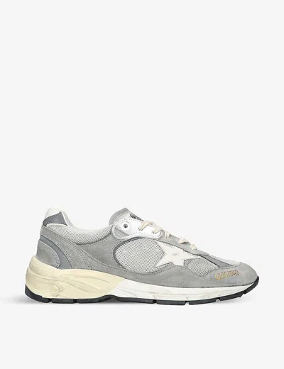 GOLDEN GOOSE MENS GREY/LIGHT MEN'S DAD-STAR LEATHER AND MESH LOW-TOP TRAINERS EUR 41 / 7 UK,67301646