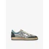 Golden Goose Ballstar Double Upper Without Heel Leather And Suede Upper Suede Toe And Spur Laminated In Grey/other