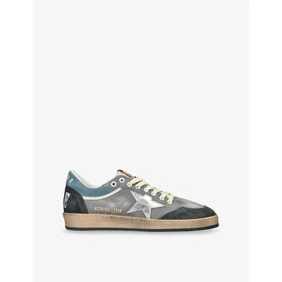 GOLDEN GOOSE MENS GREY/OTHER BALLSTAR DOUBLE LEATHER LOW-TOP TRAINERS EUR 46 / 12 UK