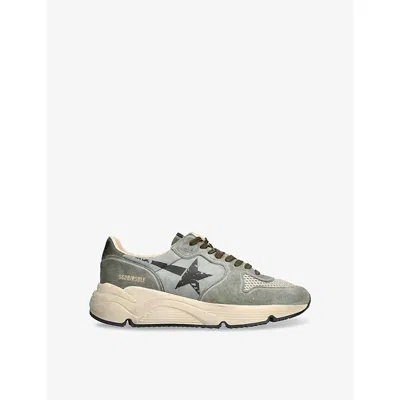 GOLDEN GOOSE MENS GREY/OTHER MEN'S RUNNING SOLE NYLON AND SUEDE LOW-TOP TRAINERS EUR 43 / 9 UK