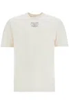 Golden Goose White Crewneck T-shirt With Logo Detail On The Front In Heritage White/black (white)