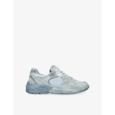 Golden Goose Mens Pale Blue Men's Dad-star Suede And Mesh Low-top Trainers Eur 41 / 7 Uk