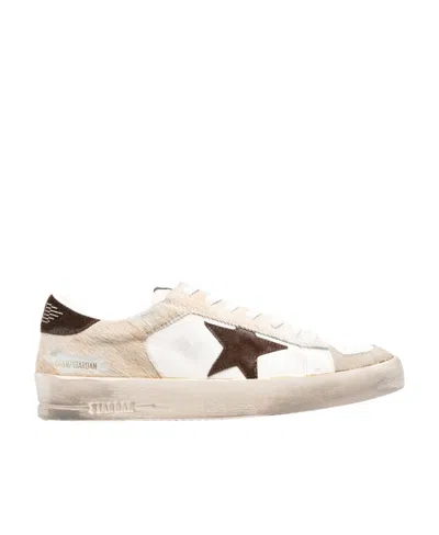 Golden Goose Mens Stardan In Nappa And Pony Skin With Brown Suede Star In Multicolor