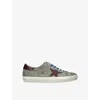 Golden Goose Mens Green Oth Super-star Suede Trainers Eur 40 / 6 Uk In Multi