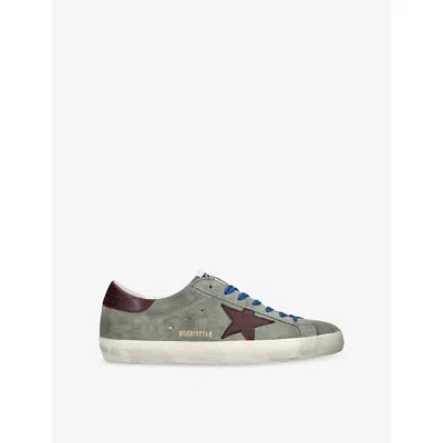 Golden Goose Mens Green Oth Super-star Suede Trainers Eur 40 / 6 Uk In Multi