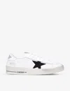Golden Goose Men's White/blk Men's Stardan Low-top Leather And Mesh Trainers In White