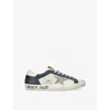 Golden Goose Mens  Super-star Leather Low-top Trainers In White/navy