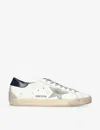 Golden Goose Mens White/navy Superstar Star-appliqué Leather Low-top Trainers Eur 46 / 12 Uk In White