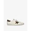 Golden Goose Mens  Super-star Branded Leather Low-top Trainers In White/oth