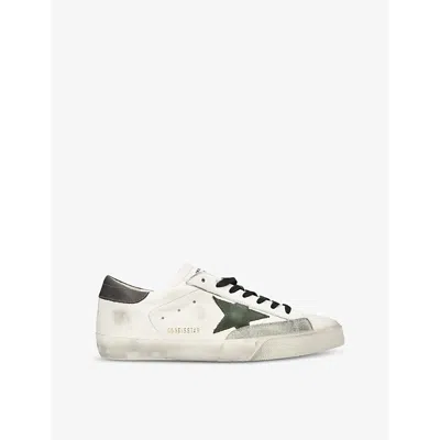 Golden Goose Mens White/oth Super Star Star-appliqué Leather Low-top Trainers