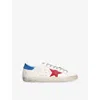 Golden Goose Bio Superstar Sneakers In White/red
