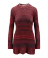 Golden Goose Deluxe Brand Women Knitted Multicolor Mini Dress With Stars Detail In Red