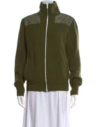 Pre-owned Golden Goose Merino Wool Mock Neck Sweater In Green