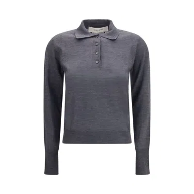 Golden Goose Merino Wool Polo Shirt In Gray