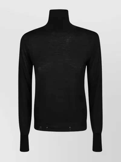 Golden Goose Merino Wool Turtleneck Star Embellishments In Black