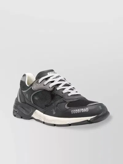 GOLDEN GOOSE MESH AND LEATHER SNEAKERS WITH STAR DETAIL