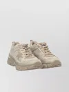 Golden Goose Lightstar Leather And Mesh Sneakers Colour Taupe In Neutral