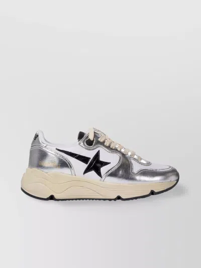 Golden Goose Metallic Finish Star Detail Rubber Sole Sneakers