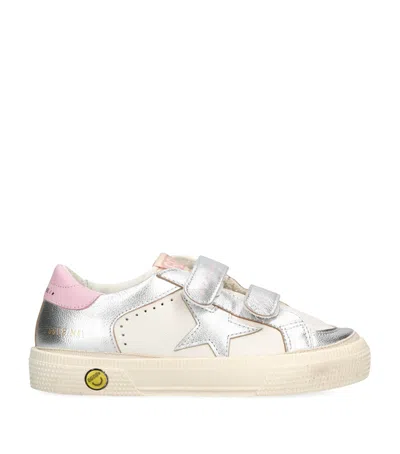 GOLDEN GOOSE METALLIC LEATHER MAY SCHOOL SNEAKERS