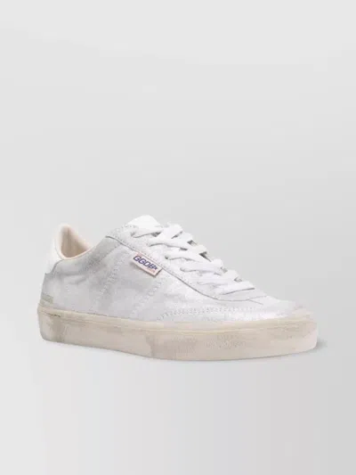 GOLDEN GOOSE METALLIC LOW TOP SNEAKERS WITH BRANDED HEEL