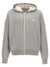 Golden Goose Heathered Crop Zip-up Hoodie With Drawstring And Front Pockets In Alluminium Melange Gray