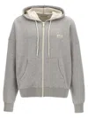 Golden Goose Heathered Crop Zip-up Hoodie With Drawstring And Front Pockets