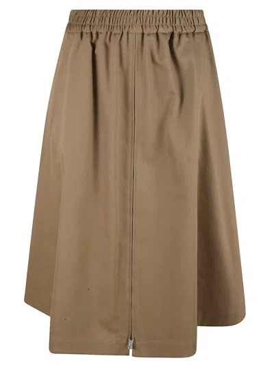 Golden Goose Mid-calf Brown Skirt With Elastic Waistband