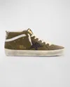 Golden Goose Superstar Hi-top Sneakers In Olive Greenyellowblackzebrasilver