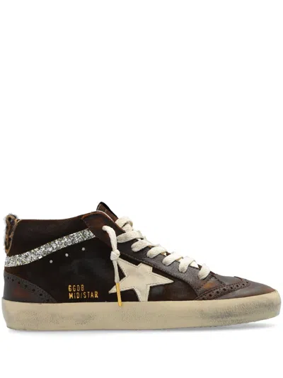 Golden Goose Mid Star Metallic Accents Sneakers In Brown