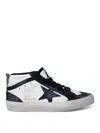 GOLDEN GOOSE MID-STAR CLASSIC WHITE LEATHER SNEAKERS