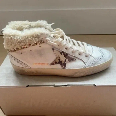 Pre-owned Golden Goose Mid Star Double Quarter With Shearling, Size 37 In White