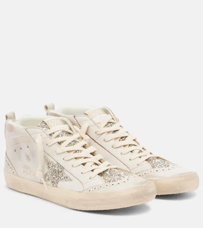 Golden Goose Mid Star Embellished Suede High-top Sneakers In Neutral