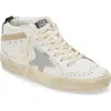 Golden Goose Mid Star Glitter Sneaker In White/gold