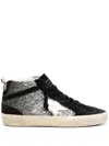 Golden Goose Black Mid Star Leather Sneakers In Black