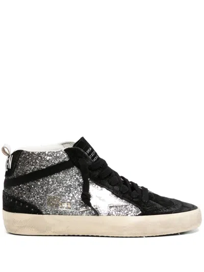 Golden Goose Black Mid Star Leather Sneakers In Multicolor