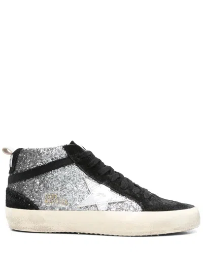 GOLDEN GOOSE GOLDEN GOOSE MID STAR GLITTER UPPER SUEDE TOE HE