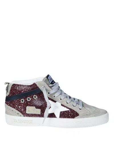 Golden Goose Mid Star Glitter Upper Suede Toe Spur Sneakers In Multi