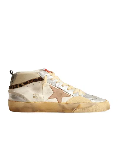 Golden Goose Mid-star High-top Sneakers In Nude