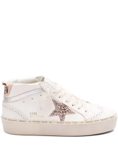 Golden Goose Mid-star High-top Sneakers In White