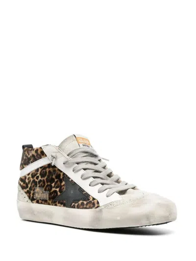 Golden Goose "mid Star" Horsy Upper Suede Toe And Spur Leather Star And Heel Laminated Wave Shoes