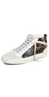 Golden Goose Mid Star Sneakers In Beige Brown Leo/ice